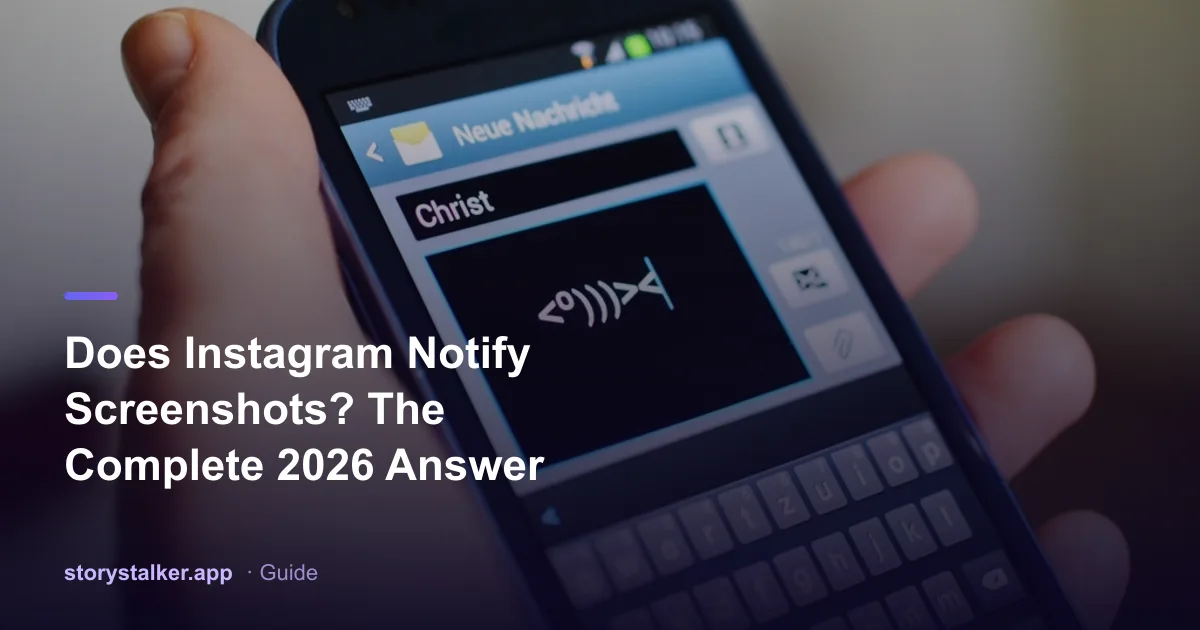 A phone screen showing an Instagram story with a screenshot icon, illustrating whether Instagram sends a screenshot notification