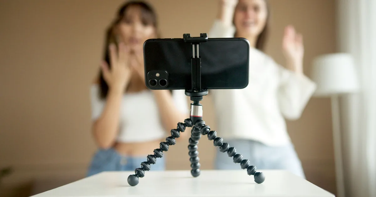 Two creators collaborating on Instagram content