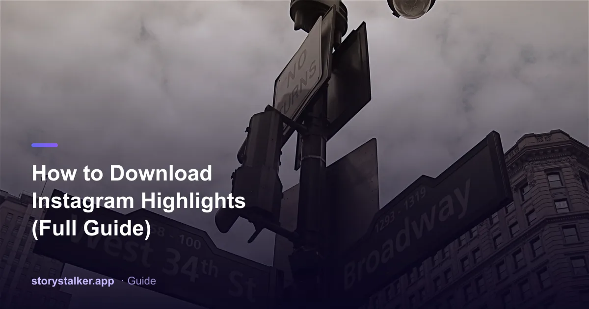 Instagram profile grid showing story highlight bubbles ready to download