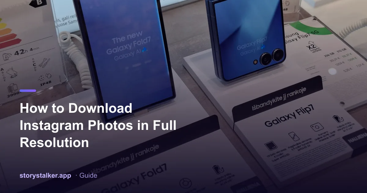 A grid of full-resolution Instagram photos being saved from a phone
