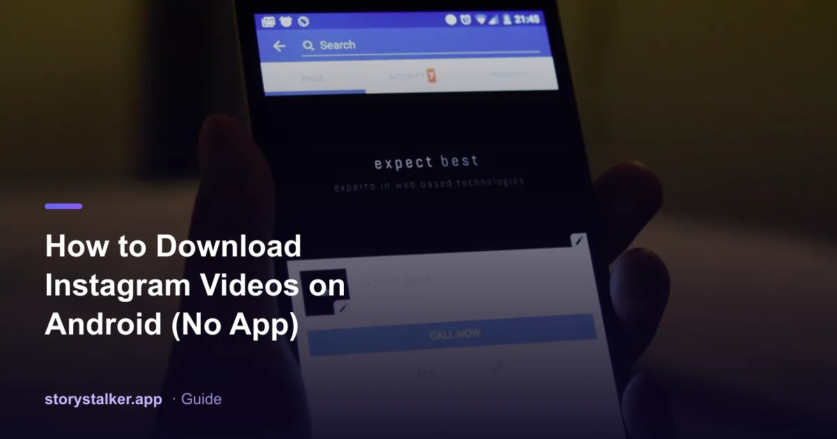 Downloading an Instagram video to an Android phone's gallery using Chrome