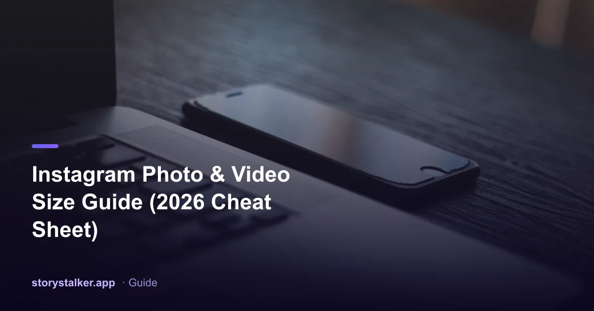 A grid comparing Instagram post, Story, Reel, and profile picture dimensions